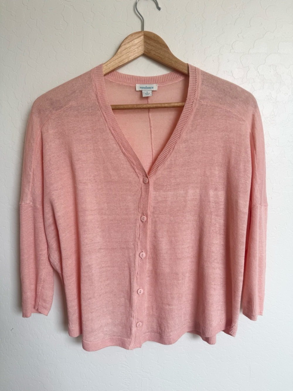 Sundance Signature Style Linen Cardigan in Peach Pink Size Small